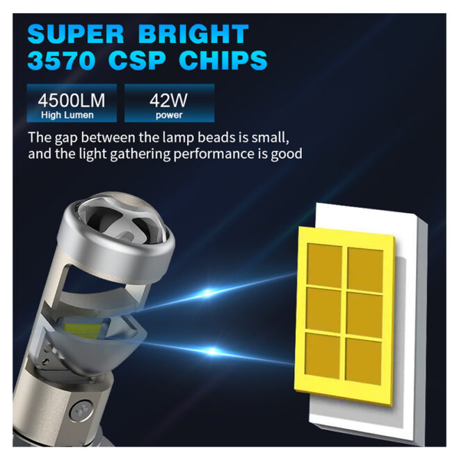 Infitary motorcycle lighting system H4 led light bulb H7 H11 super bright 9005 9006 mini size lens headlight for car - Image 2