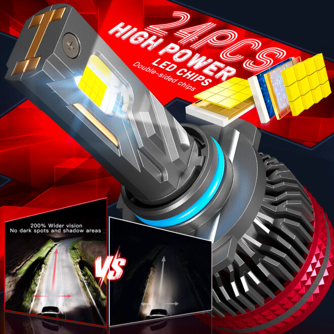 Increase brightness Four cooper tubes auto H4 H7 H11 led headlight bulb luces led para automovil - Image 2