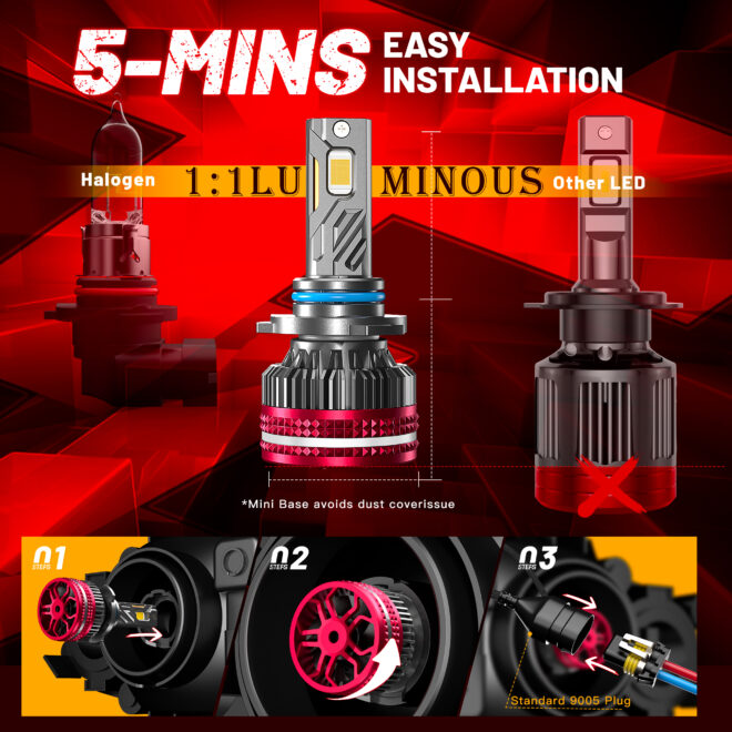 Increase brightness Four cooper tubes auto H4 H7 H11 led headlight bulb luces led para automovil - Image 4