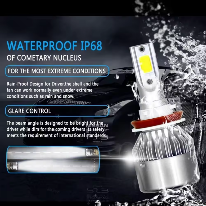 Factory direct sale c6 led headlight cheap price H1 H3 H4 H7 H11 9005 9006 bulb headlamp for car - Image 3