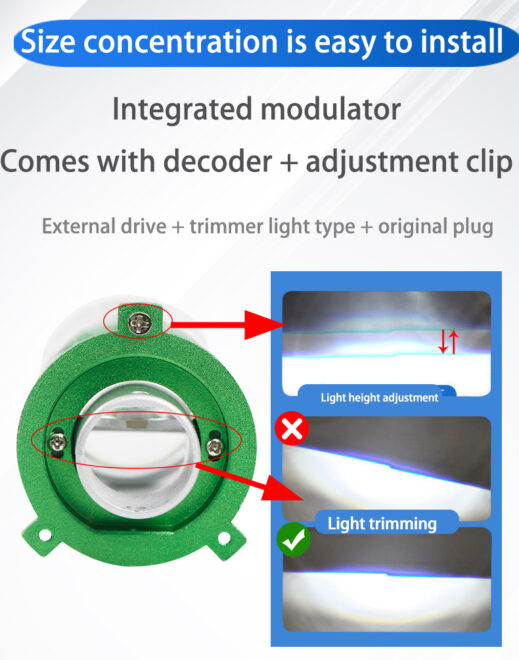 90W motorcycle led headlight bulb H4 lighting system car moto accessories mini size lens headlight super spotlight - Image 8