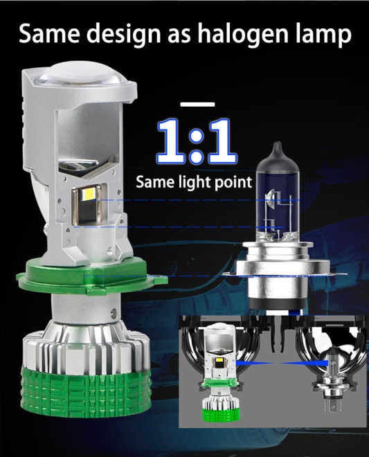 90W motorcycle led headlight bulb H4 lighting system car moto accessories mini size lens headlight super spotlight - Image 6
