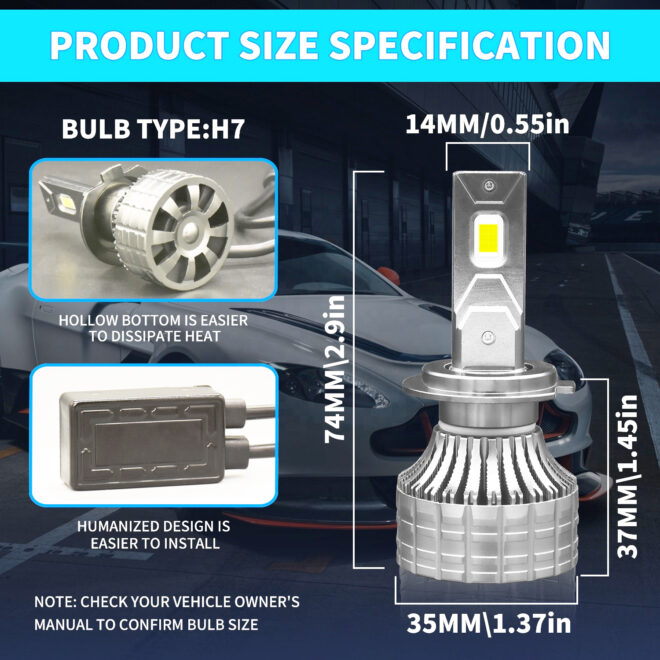 Customization led headlight for car super bright H1 H3 H4 H7 H11 light bulb 9005 9006 headlamp - Image 3