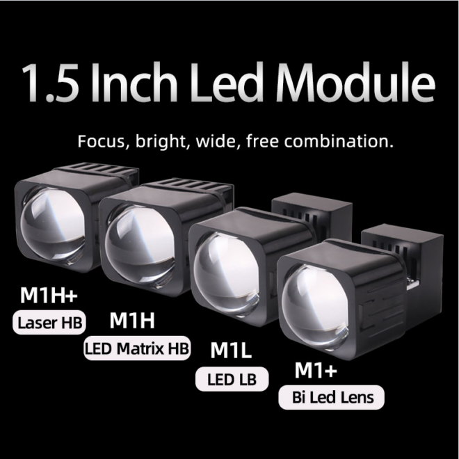 1.5inch car led headlight Matrix lens bulb H4 Auto lighting system 42W Matrix block module dual light super bright - Image 4