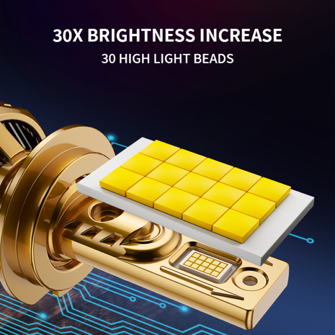 H7 led headlight bulb super bright 170W auto headlamp plug and play running light bulb - Image 2