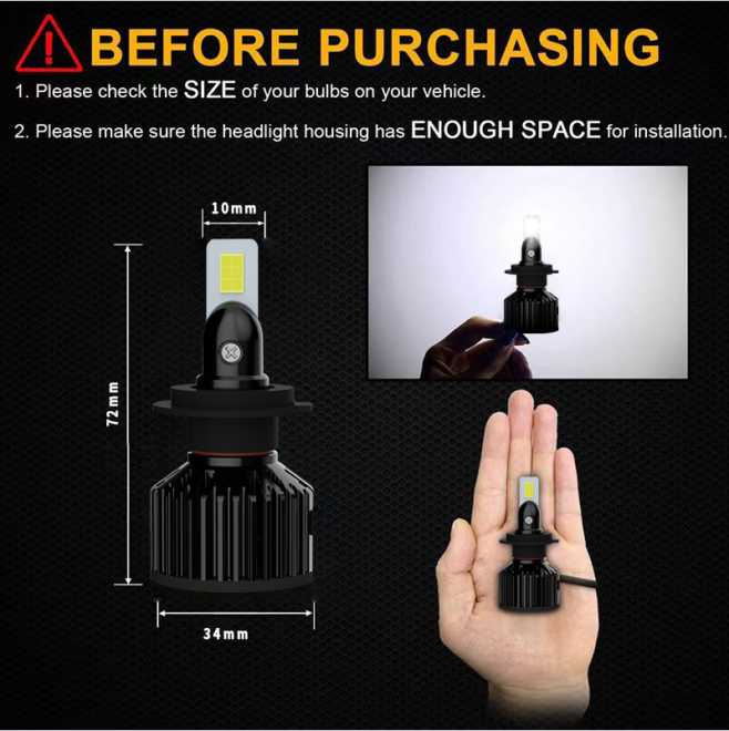 Car light replacement kit auto accessories H11 led headlight bulb H4 led para automovil super spotlight - Image 2