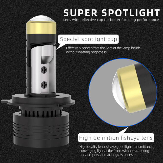 Factory hot sale motorcycle led light bulb H4 fog light mini lens motorcycle parts led headlight - Image 8