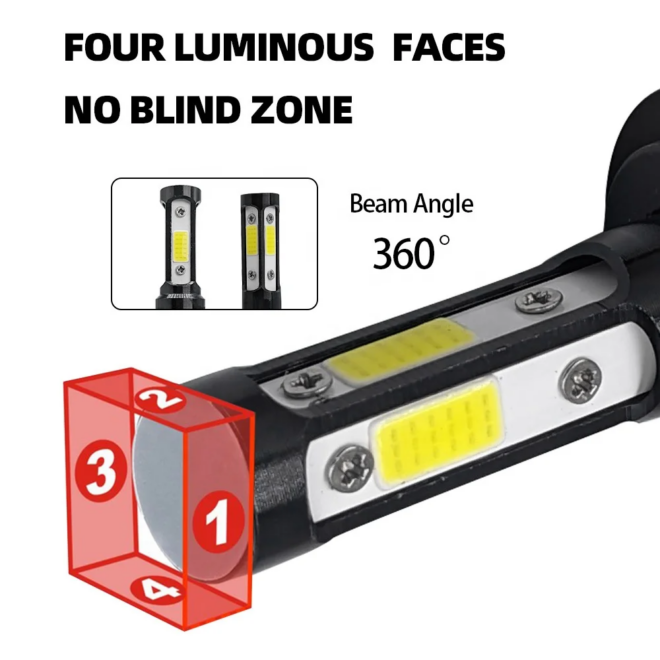 Infitary factory price car led headlights 4side light hot sale H4 H7 H11 led auto light bulb - Image 3