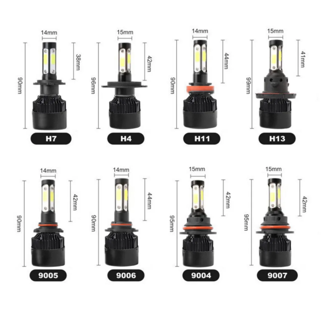 Infitary factory price car led headlights 4side light hot sale H4 H7 H11 led auto light bulb - Image 4