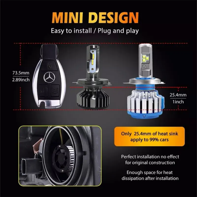 Infitary high quality F2 led headlight bulb running light COB H4 H7 H11 fog light bulb car accessories - Image 2
