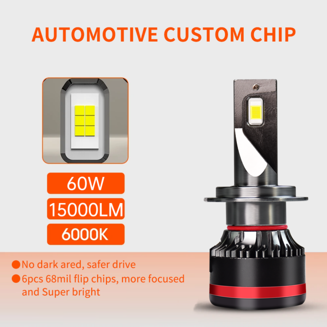 Infitary led car headlight bulb M8 60W H1 H3 H4 H7 H11 9005 9006 fog/driving light car accessories - Image 2
