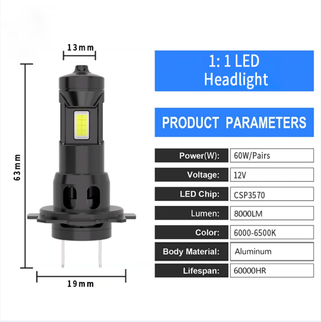 Play and plug auto lighting system car led headlight bulb H4 canbus H7 H11 light projector - Image 6