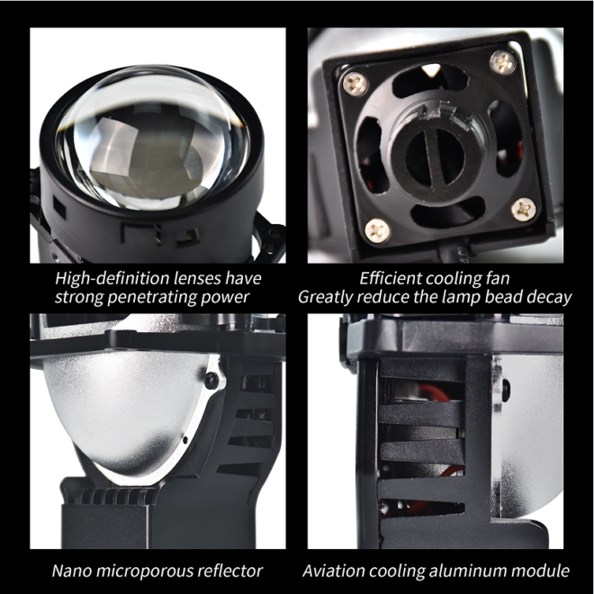 Infitary Bi led projector 3.0inch laser lens car H4 led headlight H7 H11 9005 9006 bulb fog light running light - Image 3